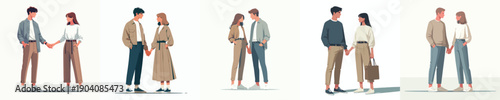 vector couple holding hands valentine