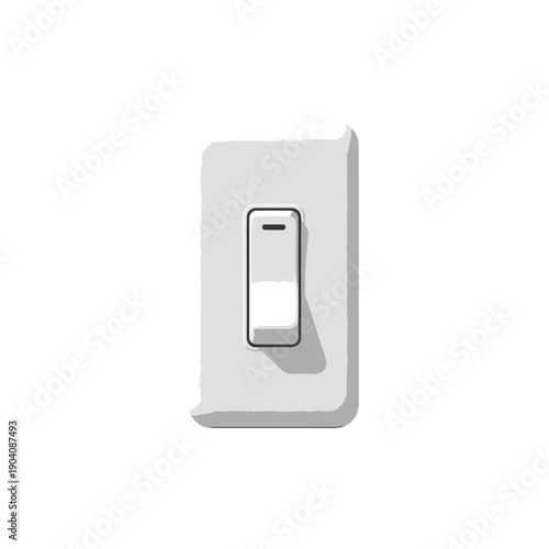 Light Switch on White Wall Plate.
