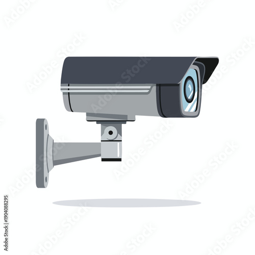Security Camera Illustration on White Background