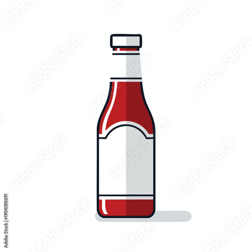 Red condiment bottle illustration