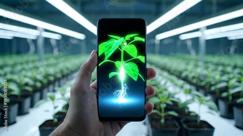 Modern Agriculture Technology Smart Farming Plant Growth Monitoring App.