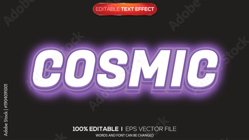 3d text effect cosmic theme