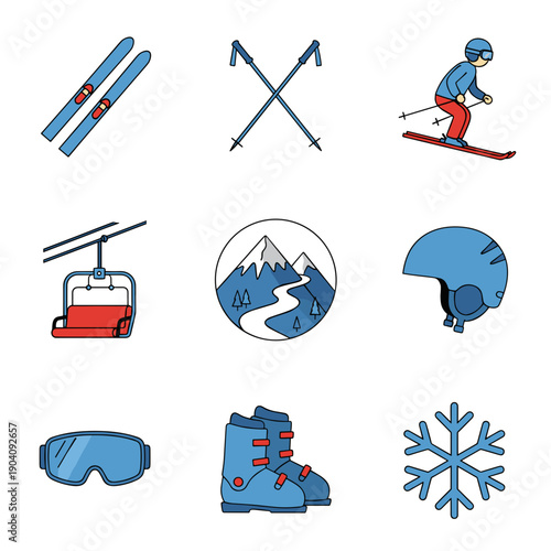 Winter sports equipment and gear for skiing and snowboarding