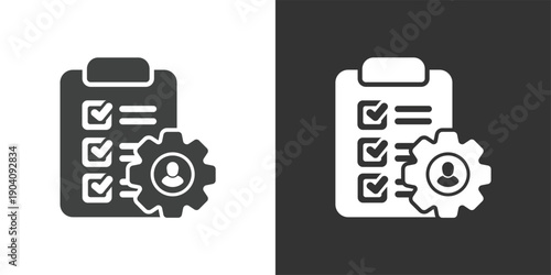 Task List Configuration icon. Solid glyph series icon