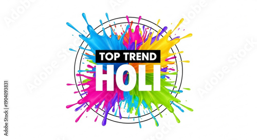 Vibrant holi festival colors and top trend logo design
