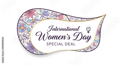 International women's day special deal colorful floral badge