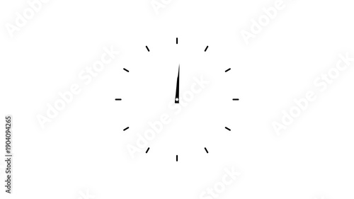 12 hours clock dial loop, twenty-four hours time lapse animation. Twelve hours clock run, moving time arrows. Hours appear on a black background  clock run, moving time arrows, 12 hours clock
