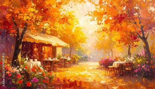 秋のガーデンカフェ・オープンカフェ
outdoor cafe in autumn