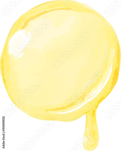 水彩で描いたしたたる水滴のイラスト