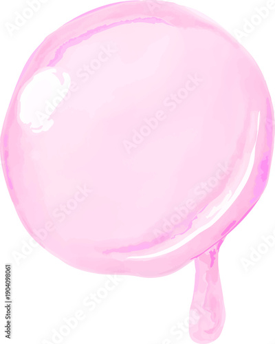 水彩で描いたしたたる水滴のイラスト