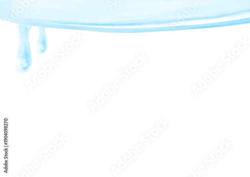 水彩で描いたしたたる水滴のイラスト