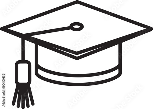 Obraz na plátne Graduation Cap Illustration: A simple yet elegant illustration of a graduation cap, symbolizing achievement and the culmination of academic pursuits