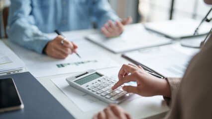 business man Auditor or internal revenue service staff checking annual financial statements company Audit  Accounting tax.