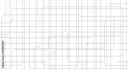 Geometric grid pattern with intersecting lines and shapes viewed from a straightforward perspective