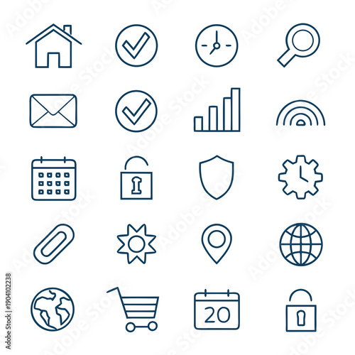 Collection of various icons related to navigation and interface elements Vector