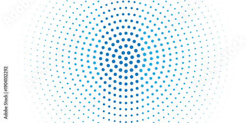 Light BLUE vector illustration which consist of circles. Dotted gradient design for your business. Creative geometric background in halftone style with colored spots.