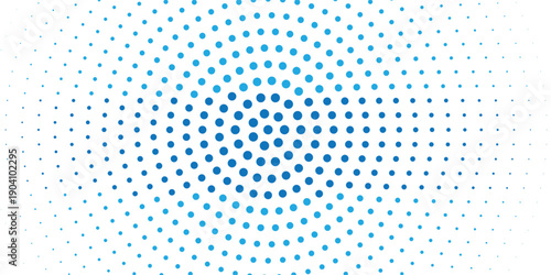 Light BLUE vector illustration which consist of circles. Dotted gradient design for your business. Creative geometric background in halftone style with colored spots.