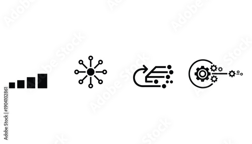 Network connection strength bars data signal wireless connection speed infographic element