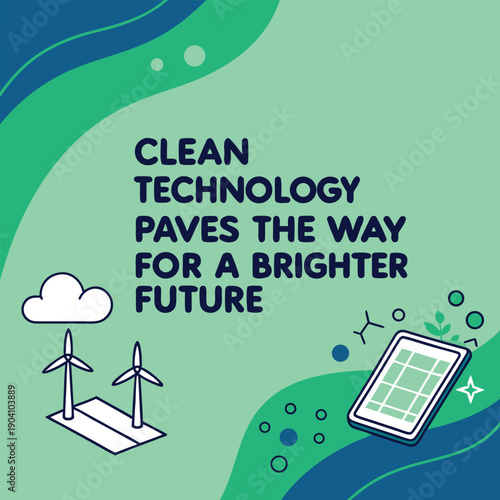 Clean technology quote instagram story for tech inspiration and futuristic digital mindset messages