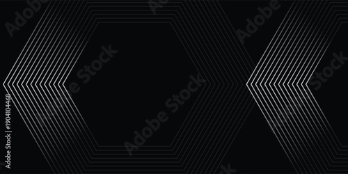 Black dynamic arrow line background. Elegant dark linear abstract wallpaper. Luxury stripe gradient texture. Grey direction lines backdrop for flyer, banner, poster, cover,
