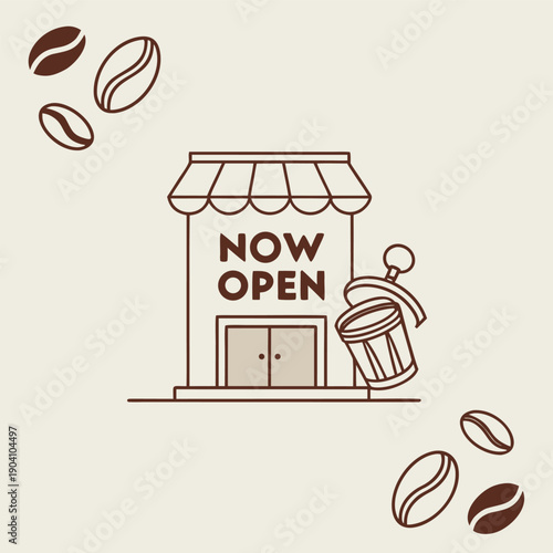 Minimal cafe opening instagram story for new coffee shop launches and restaurant announcements