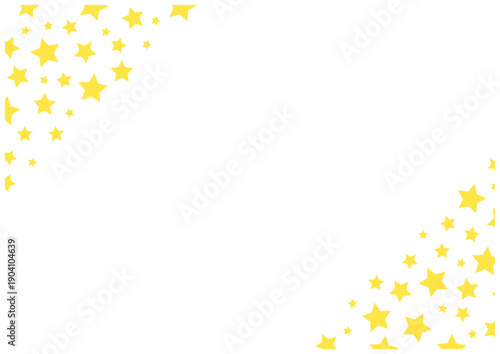 黄色星のフレーム（隅配置）｜ポップでかわいい星柄ベクター