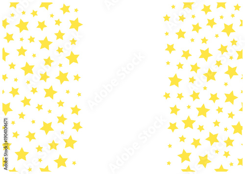 黄色星のフレーム（左右配置）｜ポップでかわいい星柄ベクター