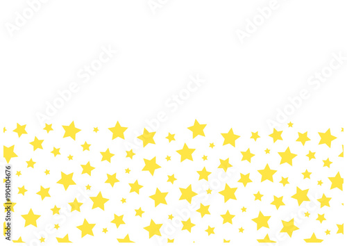 黄色星のフレーム（下部配置）｜ポップでかわいい星柄ベクター