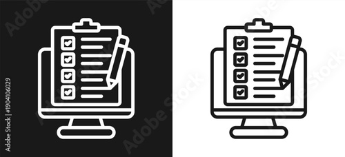 Survey Style Line In Background Black And White