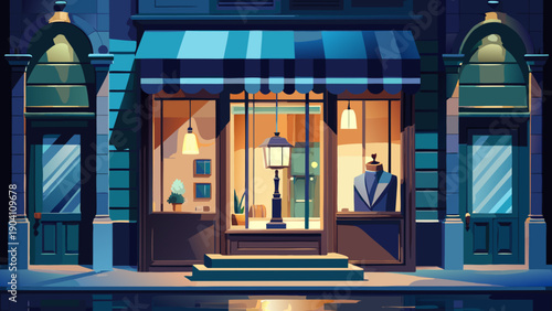 Elegant grand entrance to a historic theater with illuminated marquee and classical architecture