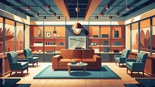 A cozy vintage living room with traditional decor and warm lighting ambiance