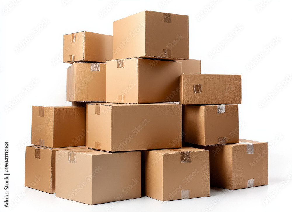 Fototapeta premium Stack of Cardboard Boxes for Shipping and Logistics
