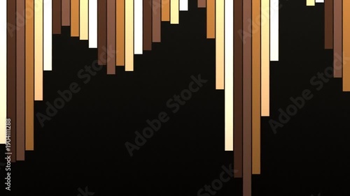 Abstract vertical lines in various shades of brown and cream against a black background