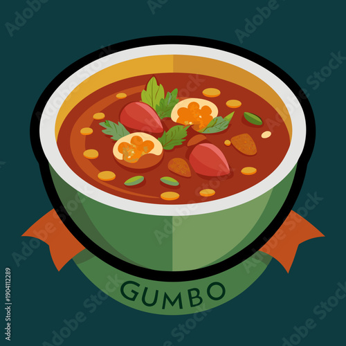 Bowl of Hearty Gumbo Soup