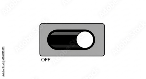 Toggle switch button turned off isolated on white background simple graphic representation