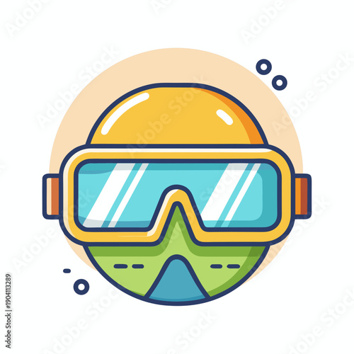 Diver's mask and goggles isolated on transparent background