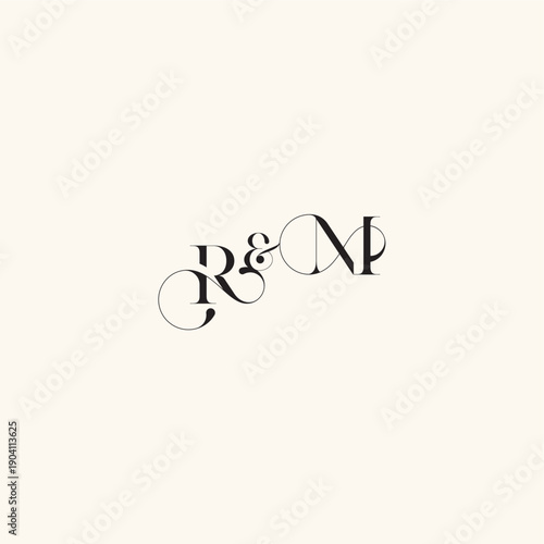 with monogram concept elegancy and beauty in one look MR wedding caligraphic logo letter