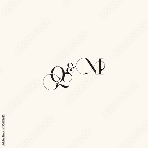 with monogram concept elegancy and beauty in one look MQ wedding caligraphic logo letter