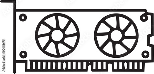 Modern GPU Component icon : The graphic card component is crucial for efficient computer operations. It provides high-quality graphics and smooth functionality