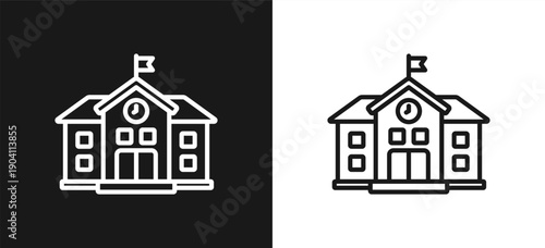 School Style Line In Background White And Black