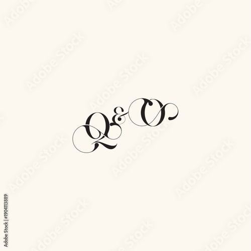 with monogram concept elegancy and beauty in one look OQ wedding caligraphic logo letter