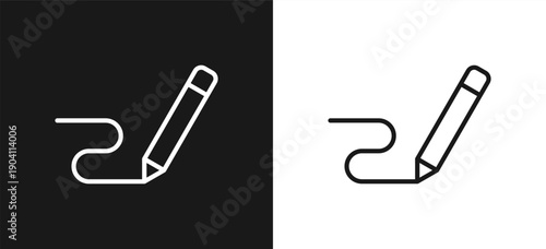 Pencil Style Line In Background White And Black