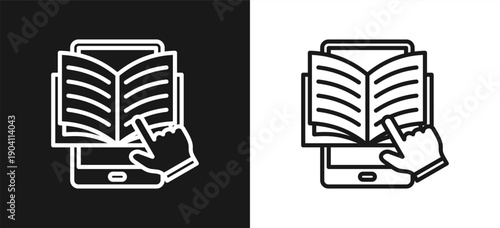 E Book Style Line In Background White And Black