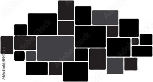 Creative vector Template Collage consisting of 25 frames for a photo of a rectangular shape. Frames for photo. Modern Trendy design in vector Illustration