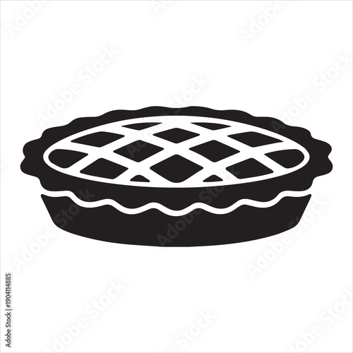 Classic apple pie with lattice top silhouette