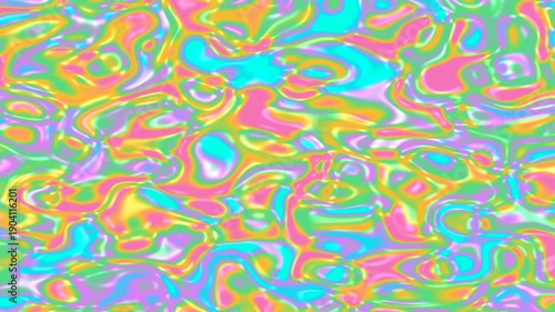 A vibrant, abstract pattern with flowing, pastel-colored waves in a fluid design