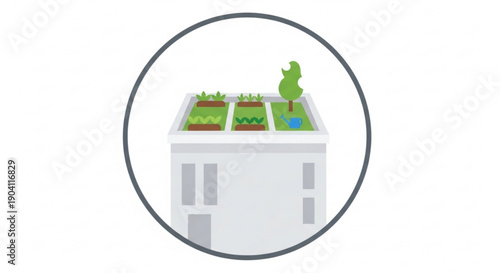Indoor herb garden on a white table with three planters and a watering can for home or office