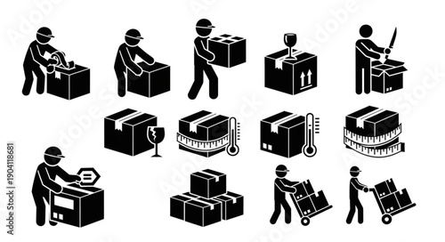 Set of Icons Representing Shipping and Logistics Services.