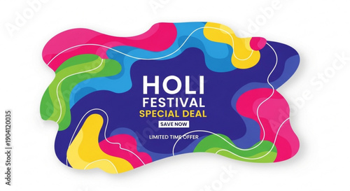 Holi festival special deal colorful background with text