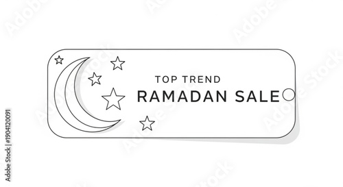 Ramadan sale banner with crescent moon and stars for muslim holiday shopping